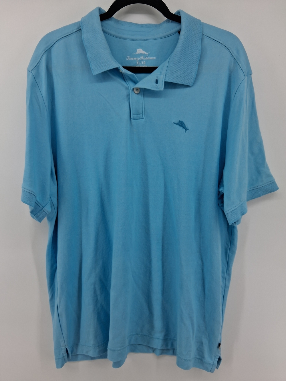 Tommy Bahama Sky Blue Polo with Dolphin Embroidery